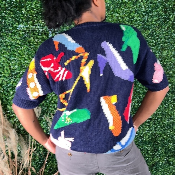 VINTAGE The Eagles Eye Classics 1991 Navy Shirtsleeve knit cardigan large - Picture 7 of 11